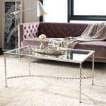 Safavieh Couture Matilda Gold Leaf Glass Coffee Table , AMH8318 - Silver / Black