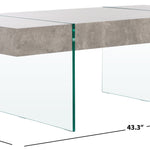 Safavieh Jacob Rectangular Glass Leg Modern Coffee Table, COF7001