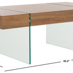 Safavieh Jacob Rectangular Glass Leg Modern Coffee Table, COF7001