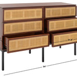 Safavieh Zadie 6 Drawer Rattan Dresser, DRS9600