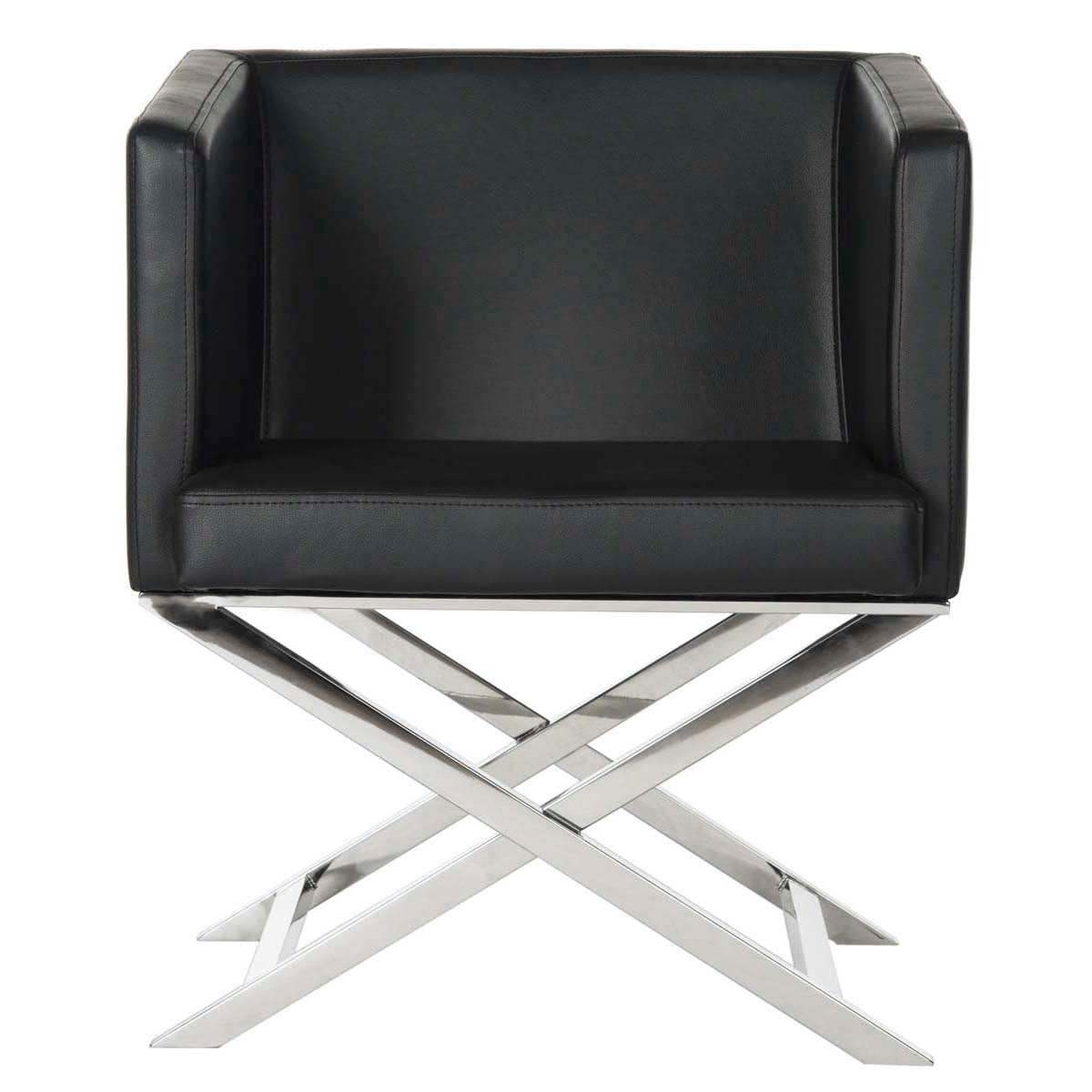 Safavieh Celine Chrome Cross Leg Chair , FOX2033