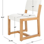 safavieh couture galileo linen dining chair, knt4113 - Natural / Ivory