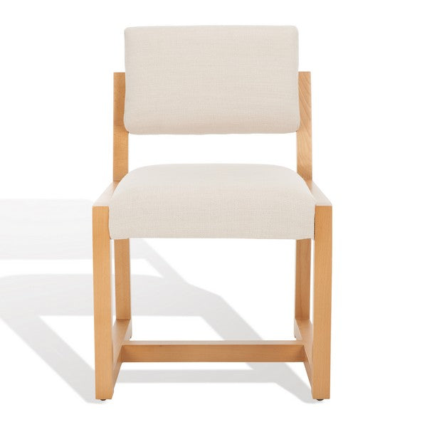 safavieh couture galileo linen dining chair, knt4113 - Natural / Beige