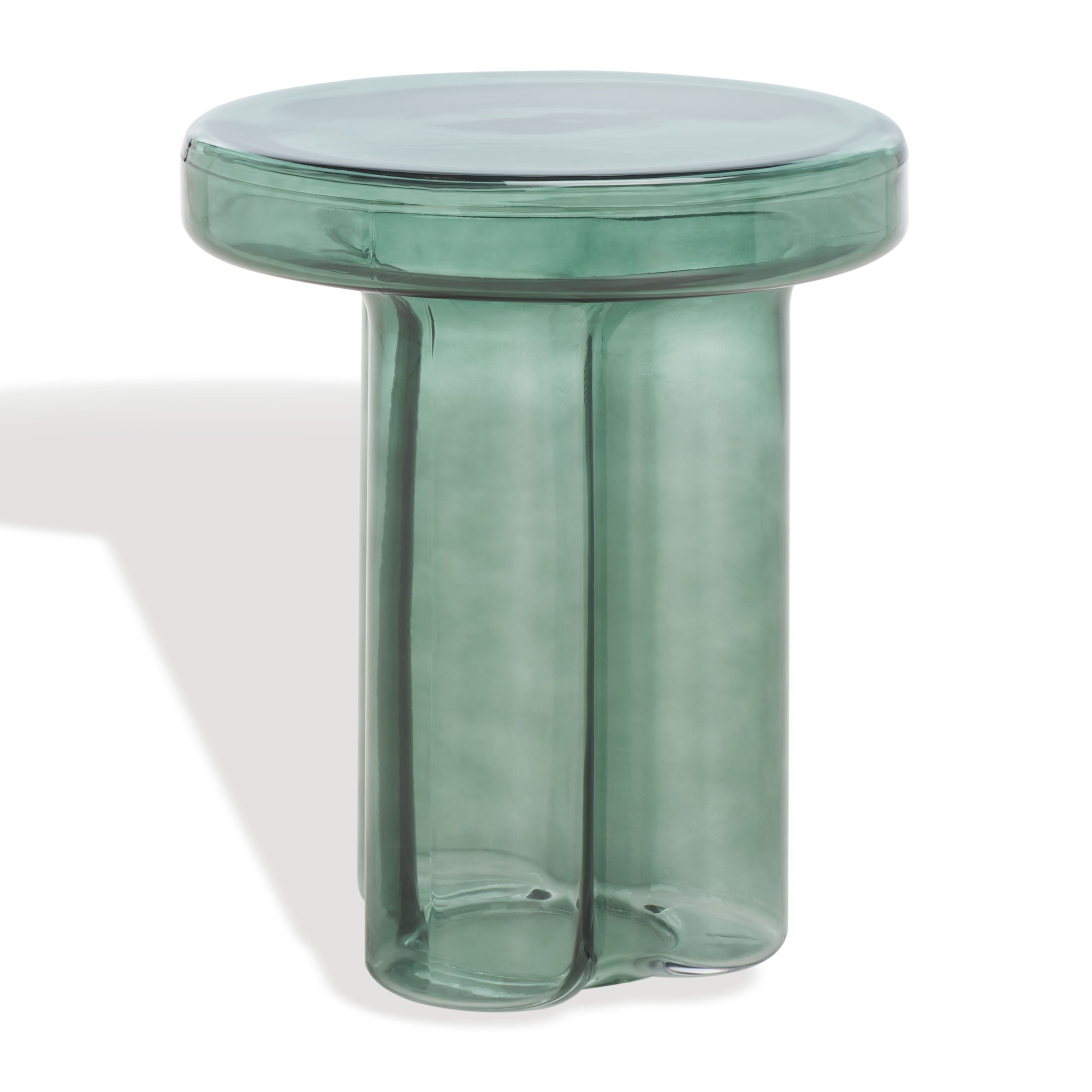 safavieh couture patterson glass accent table, sfv1201 - Green