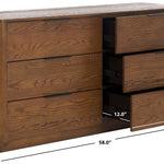 Safavieh Couture Gabrietta 6 Drawer Wood Dresser - Medium Oak / Black