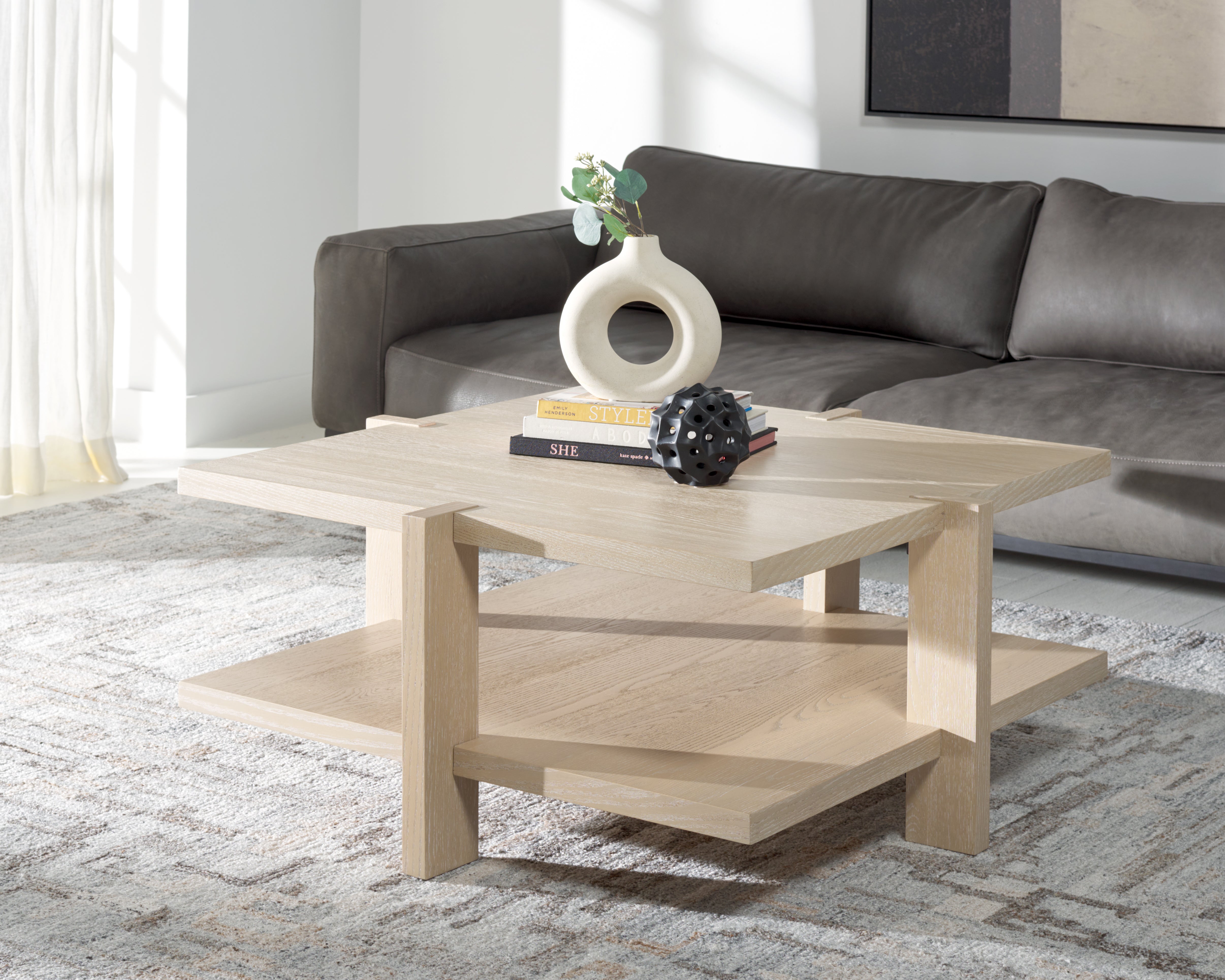 Safavieh Couture Quigley Square Wood Coffee Table, SFV2150 - Weathered Grey
