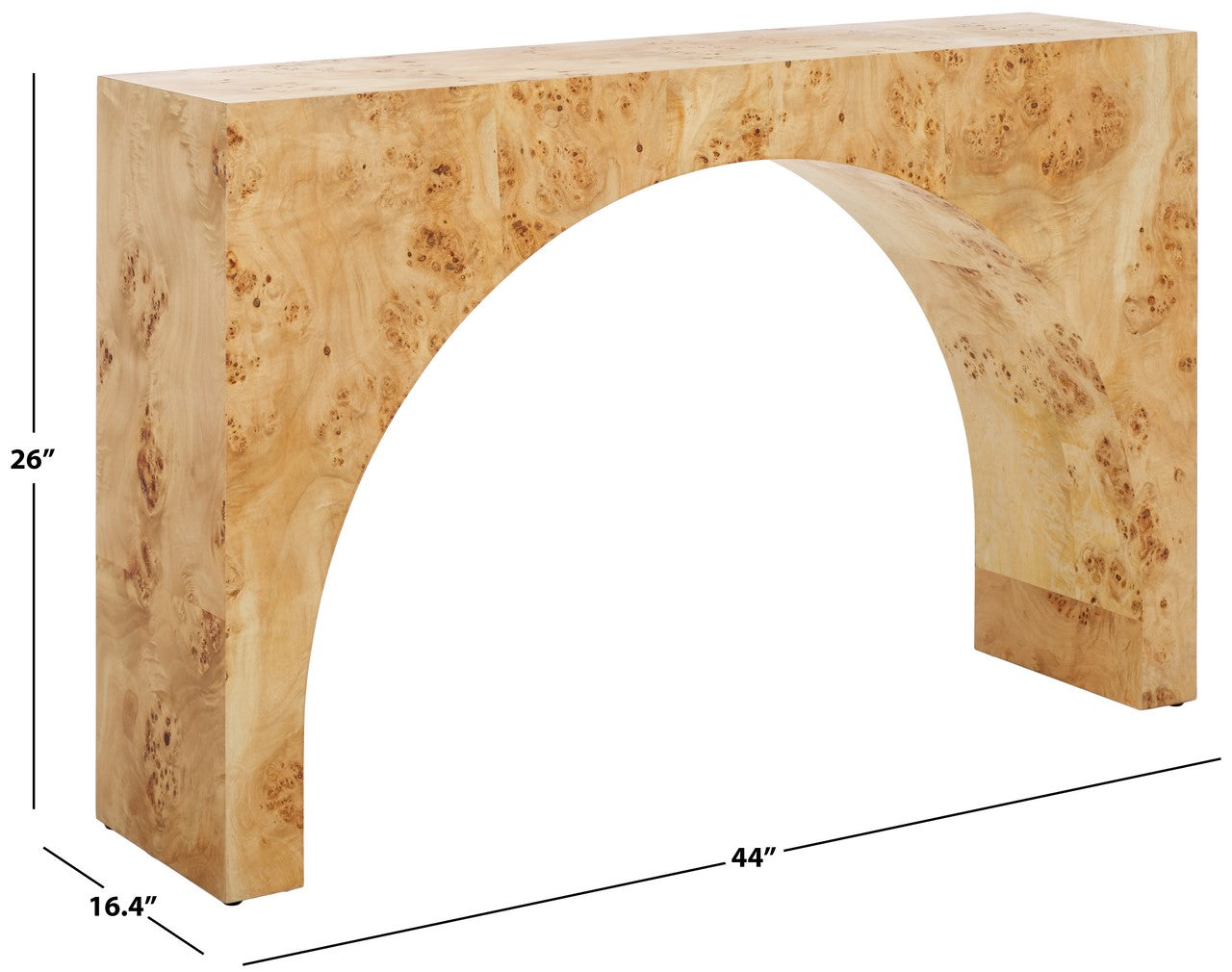 Safavieh Couture Katelynn Burled Mappa Console Table, SFV3590 - Natural