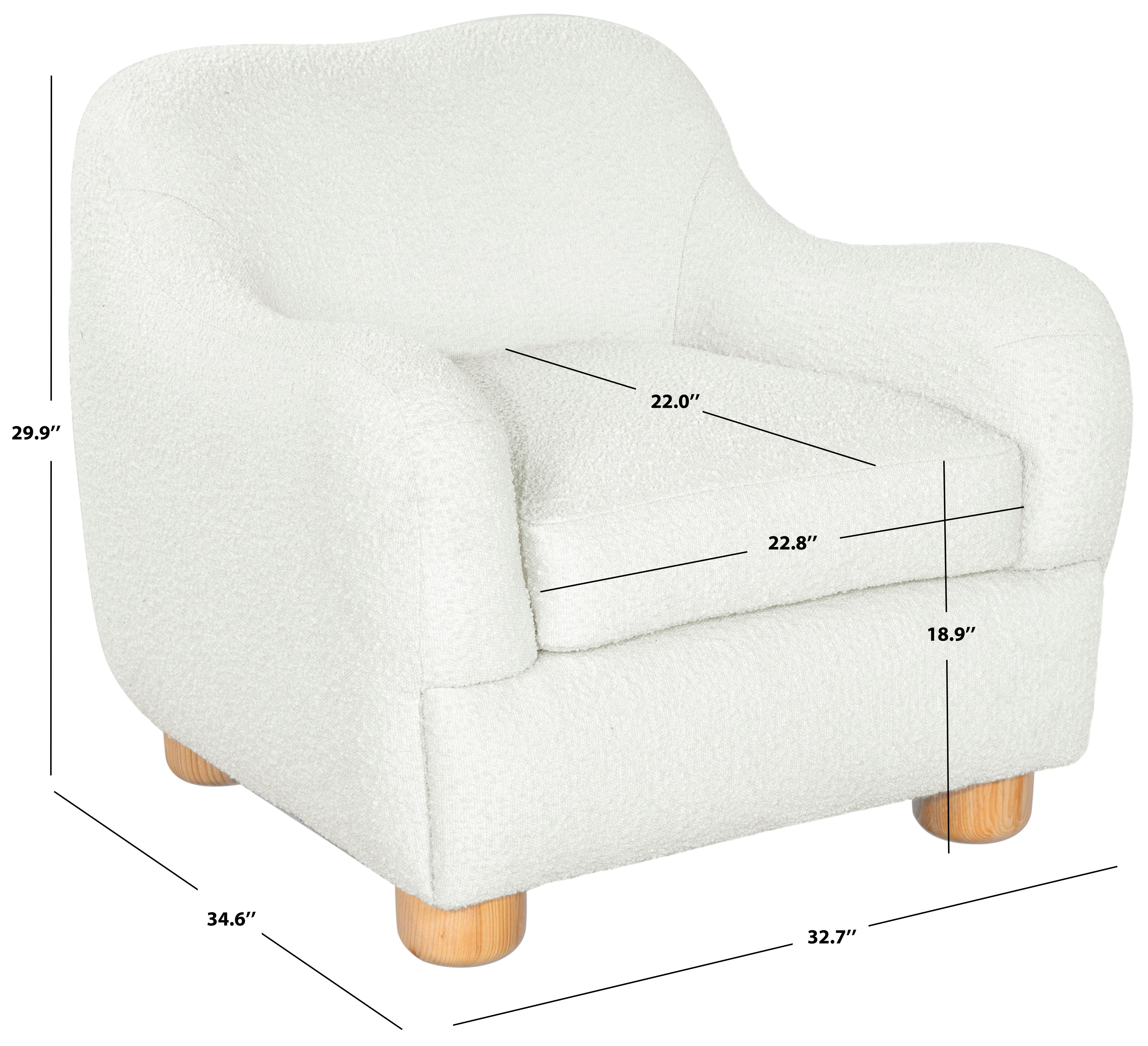 Safavieh Couture Dyanna Boucle Accent Chair, SFV4600 - Ivory / Natural