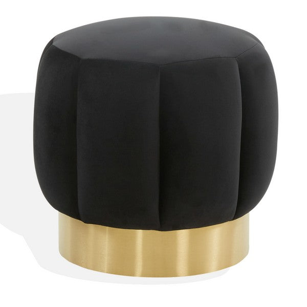 Safavieh Couture Maxine Channel Tufted Otttoman - Black / Gold