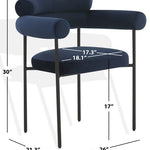 Safavieh Couture Jaslene Curved Back Dining Chair - Navy/ Black