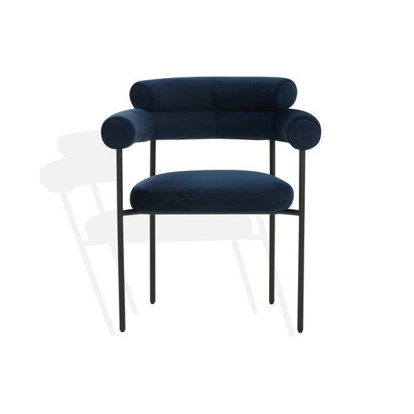 Safavieh Couture Jaslene Curved Back Dining Chair - Navy/ Black