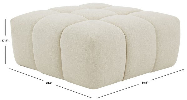 Safavieh Couture Petryna Boucle Tufted Cocktail Ottoman, SFV4823