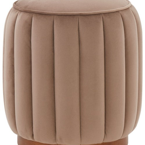 Safavieh Couture Sherrie Round Channel Tufted Ottoman, SFV4834