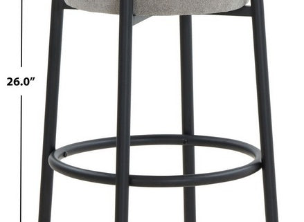 Safavieh Couture Paisleigh Boucle Metal Leg Counter Stool - Grey / Black