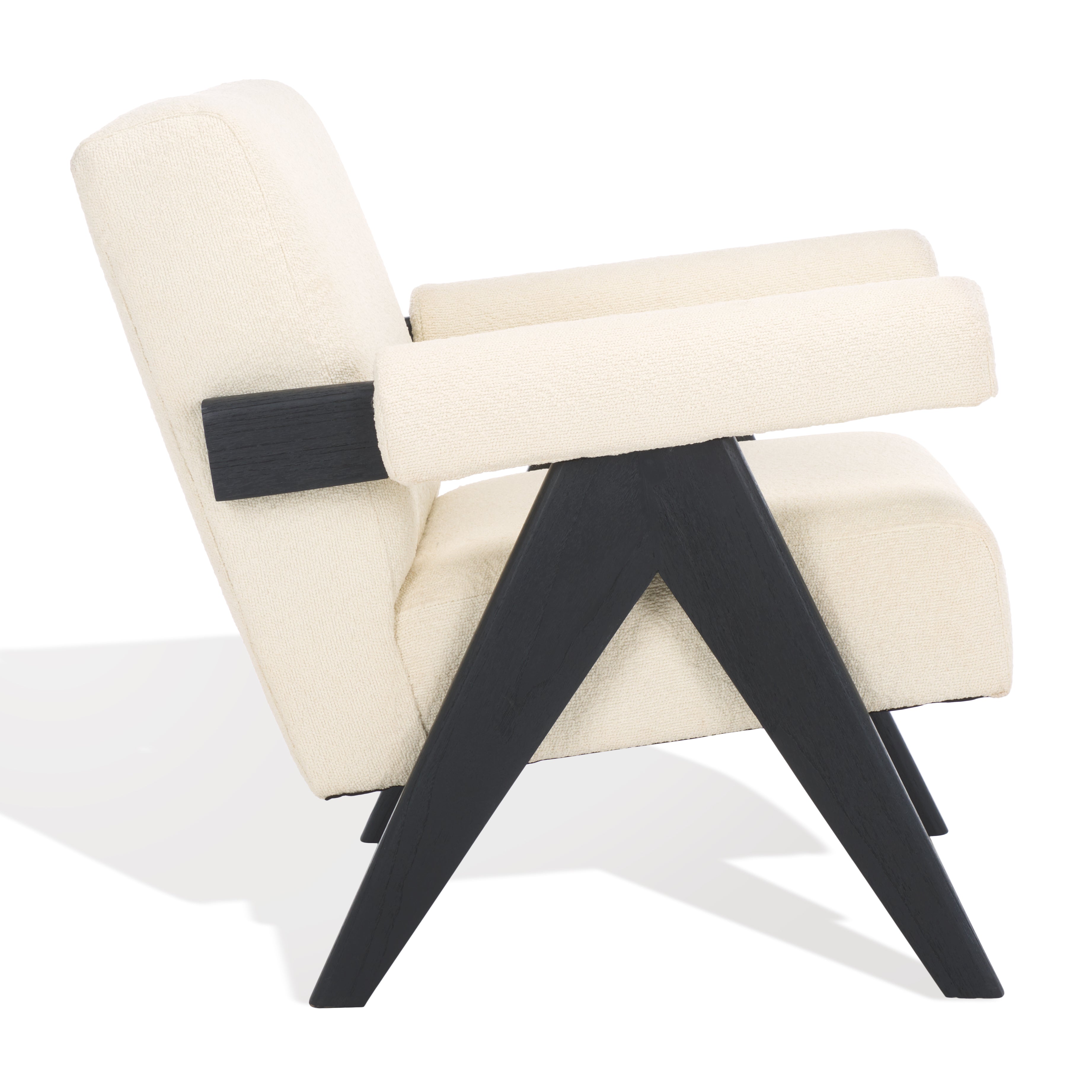 safavieh couture billie boucle accent chair, SFV9100 - Black