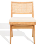 safavieh couture jaqueline boucle and rattan back dining chair, SFV9104 - Beige / Natural