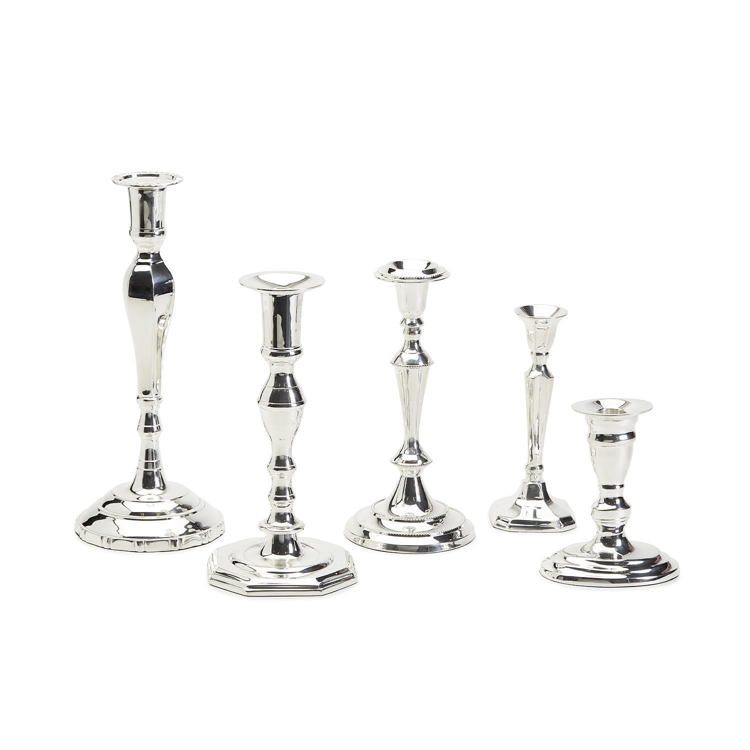 Two's Company S/5 Silver Soiree Candlesticks