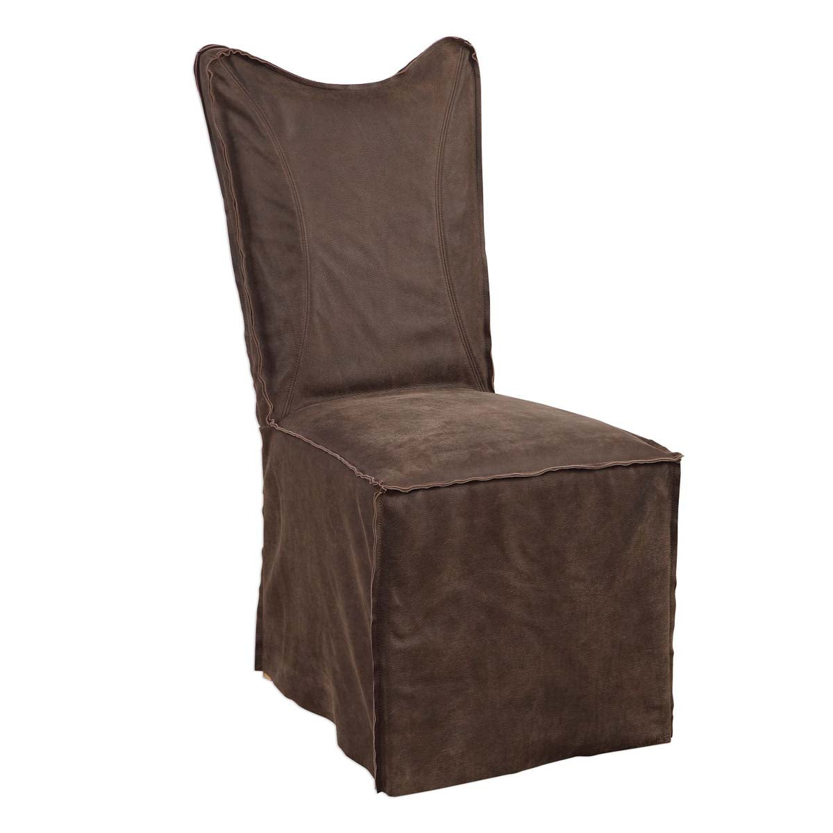 Uttermost Delroy Armless Chairs, Chocolate, Set Of 2