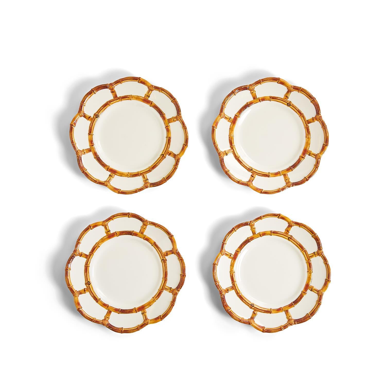 Two's Company S/4 Bamboo Touch Salad / Dessert Plate