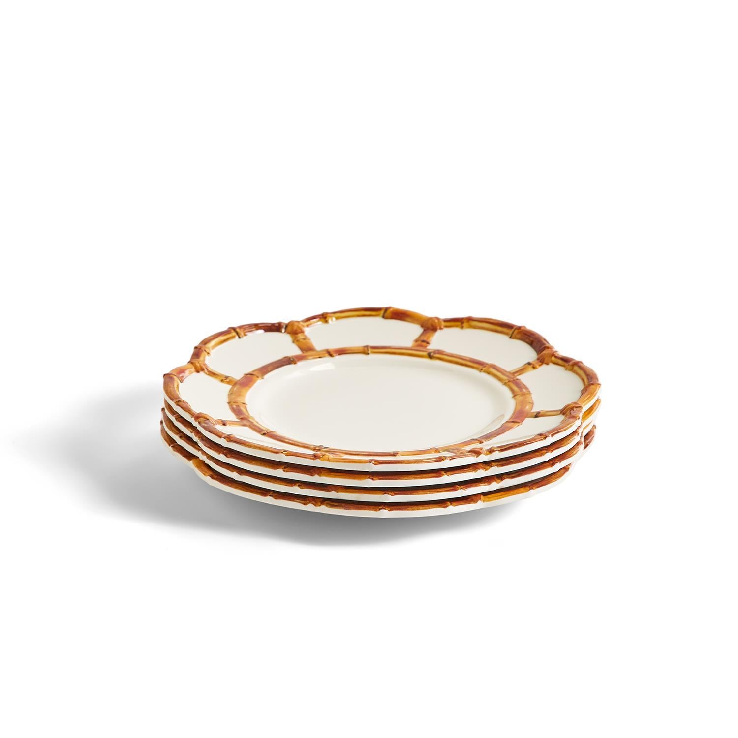 Two's Company S/4 Bamboo Touch Salad / Dessert Plate