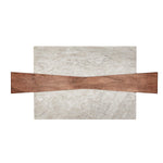 Two's Company Perfectly Polished Marble Charcuterie / Tapas / Cheese Serving Board with Acacia Wood Accent