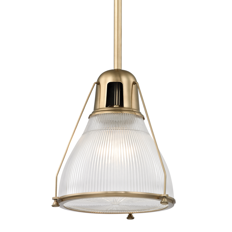 Hudson Valley Lighting Haverhill 15.75" 1 Light Pendant - Aged Brass
