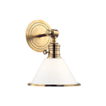 Hudson Valley Lighting Garden City 8 Opal Glossy 1 Light Wall Sconce - Aged Brass