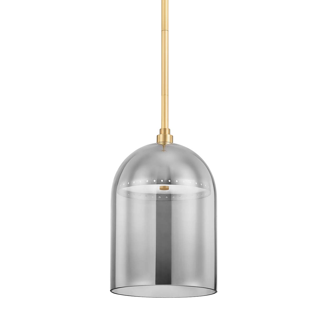 Hudson Valley Lighting Dorval Glass 1 Light Pendant - Aged Brass