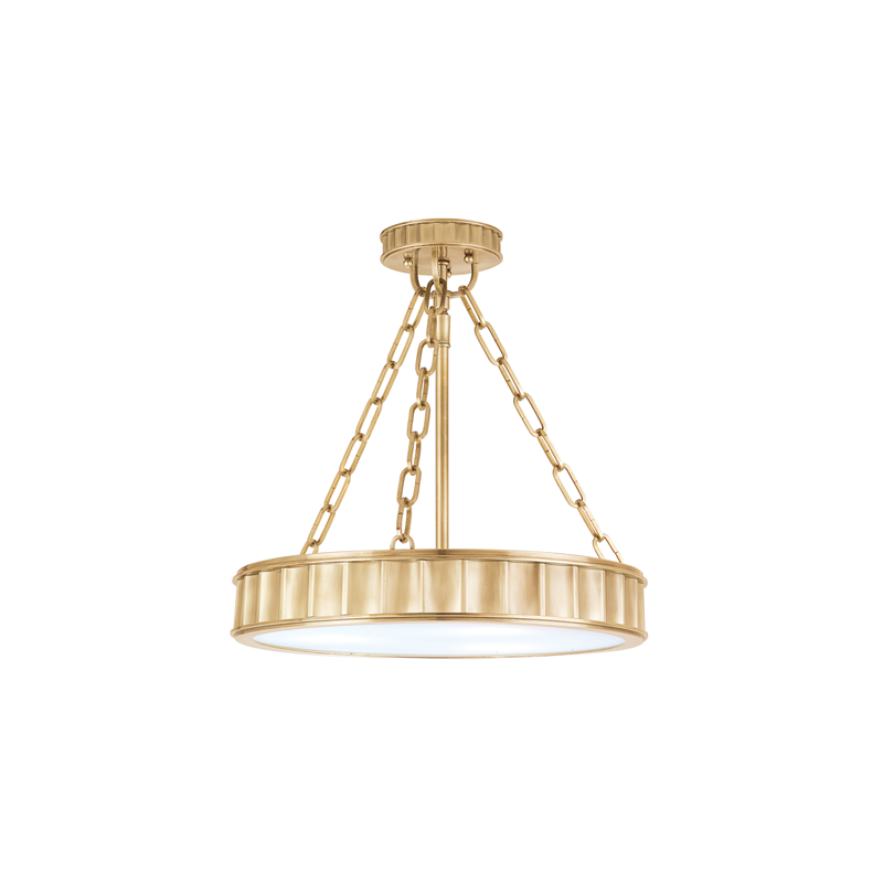 Hudson Valley Lighting Middlebury 16.75" 3 Light Semi Flush - Aged Brass