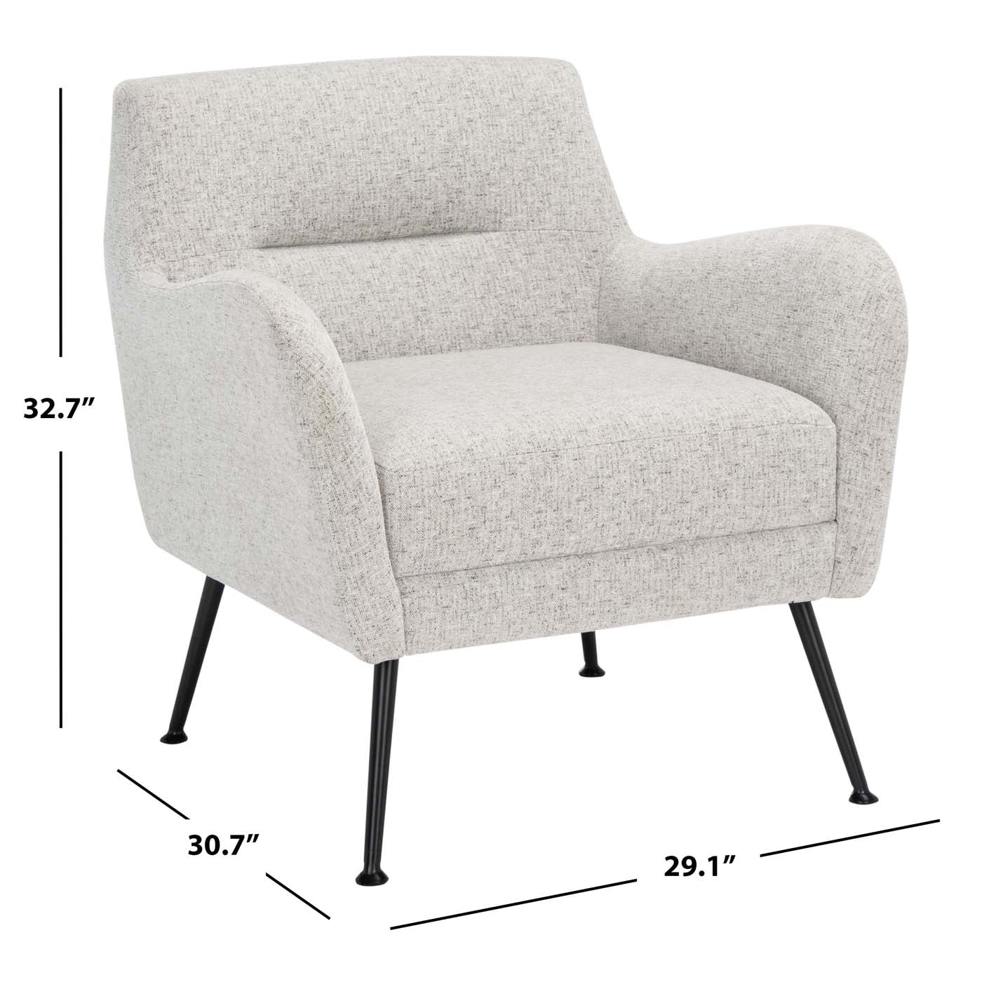 Safavieh Tilbrook Arm Chair , ACH5203 - Light Grey / Black