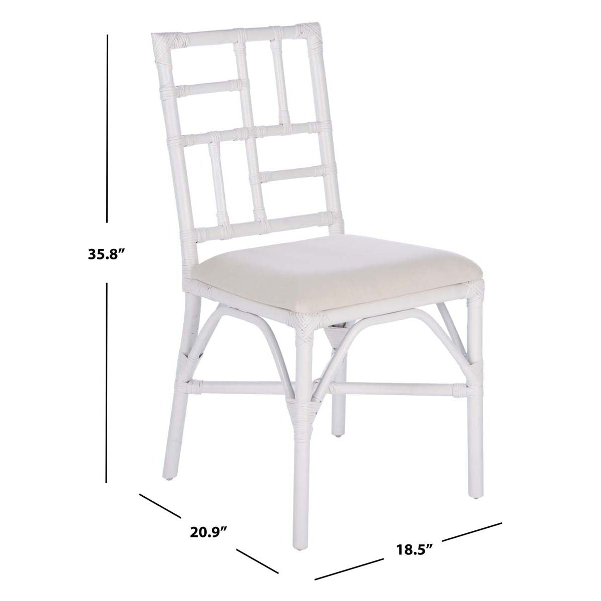 Safavieh Christine Accent Chair W/Cushion, ACH6507 - White (Set of 2)
