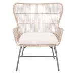 Safavieh Lenu Rattan Accent Chair With Cushion, ACH6510 - Grey White Wash/Black