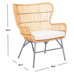 Safavieh Lenu Rattan Accent Chair With Cushion, ACH6510 - Natural/White/Black