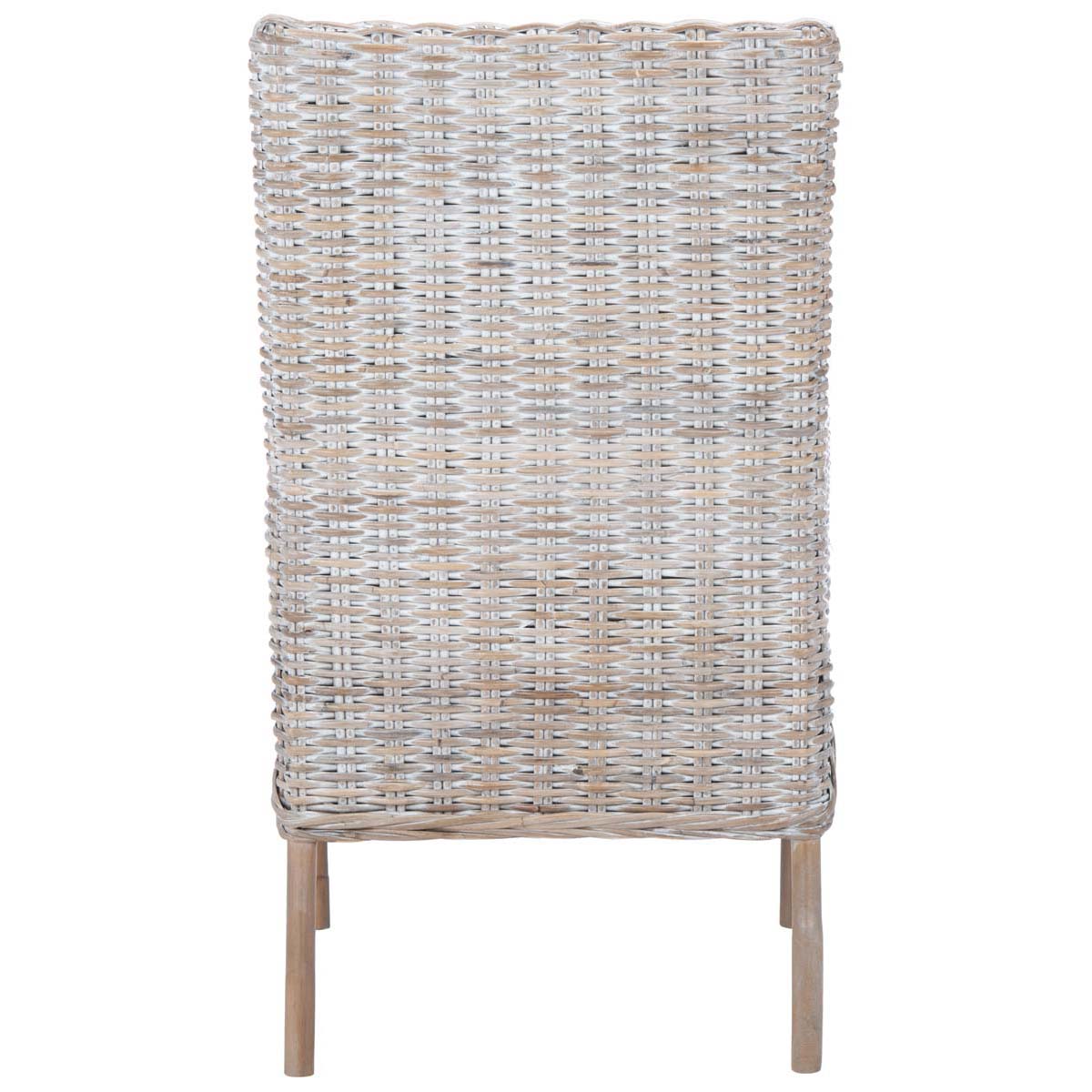 Safavieh Nancy Rattan Accent Chair W/ Cushion , ACH6518 - Grey White Wash/ White