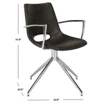 Safavieh Dawn Midcentury Modern Leather Swivel Office Arm Chair , ACH7002 - Grey/Stainless Steel