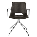 Safavieh Dawn Midcentury Modern Leather Swivel Office Arm Chair , ACH7002 - Grey/Stainless Steel