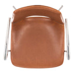 Safavieh Dawn Midcentury Modern Leather Swivel Office Arm Chair , ACH7002 - Cognac/Stainless Steel
