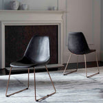 Safavieh Dorian Midcentury Modern Leather Dining Chair, ACH7003 - Grey/Copper (Set of 2)
