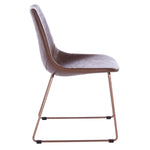Safavieh Dorian Midcentury Modern Leather Dining Chair, ACH7003 - Light Brown/Brass (Set of 2)