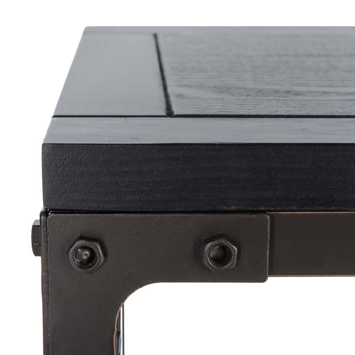 Safavieh Dinesh Console With Storage Shelf , AMH6548 - Black/Dark Walnut