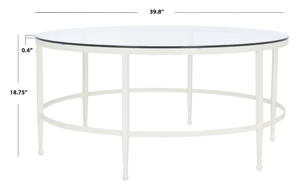 Safavieh Couture Edmund Glass Cocktail Table - White