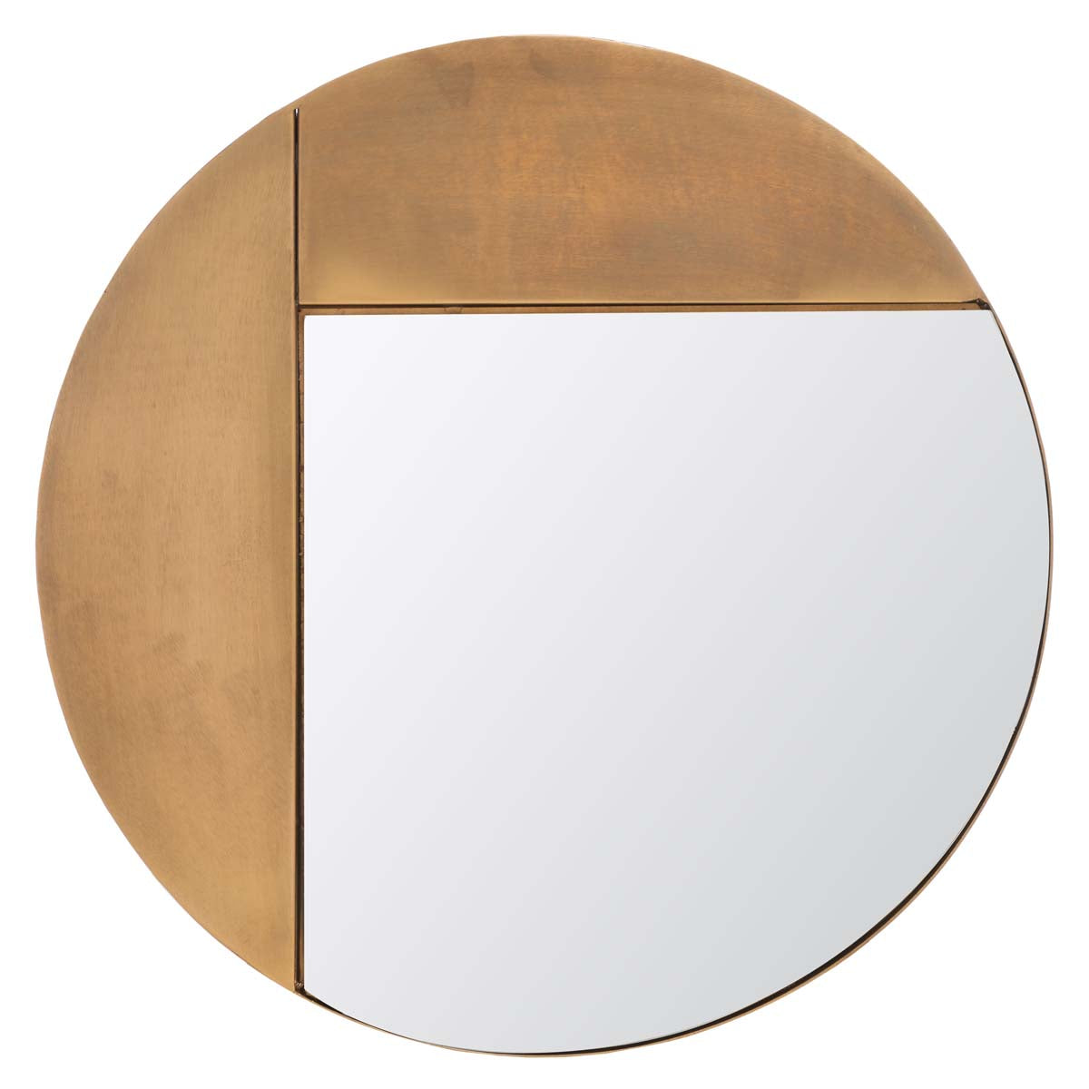 Safavieh Couture Maura 24 Round Mirror - Antique Brass