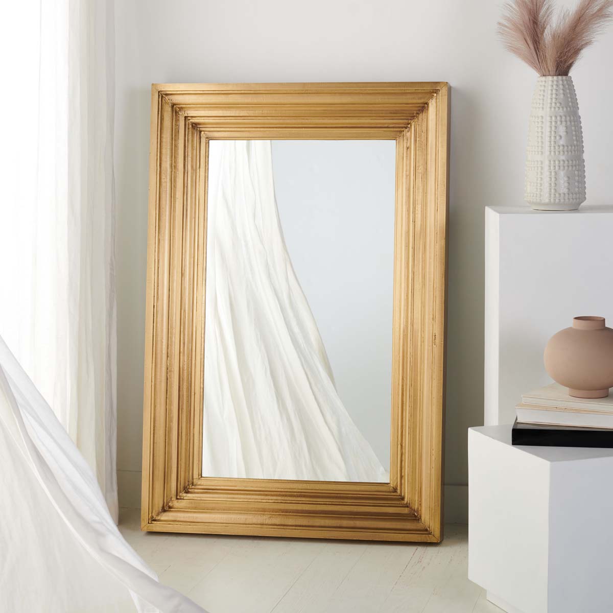 Safavieh Couture Kerry Large Rectangle Wall Mirror - Brass