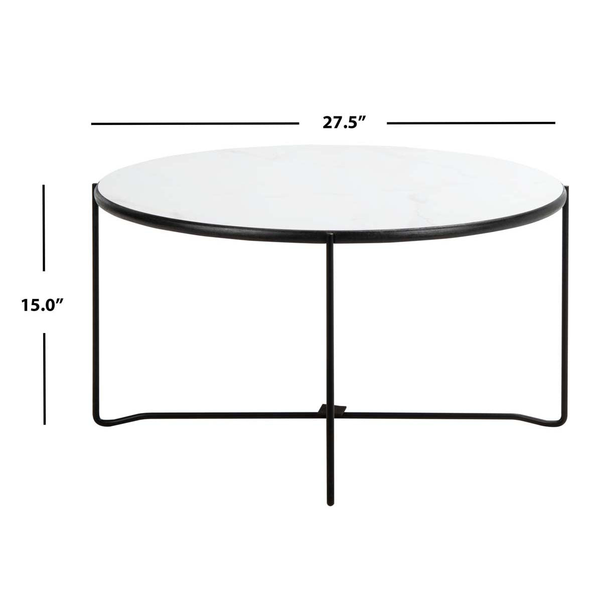 Safavieh Wrena Round Coffee Table , COF4209 - White Marble / Black