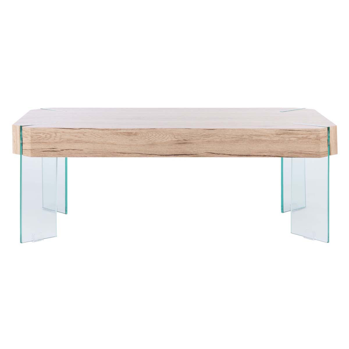Safavieh Katelyn Rectangular Contemporary Glass Leg Coffee Table, COF7002