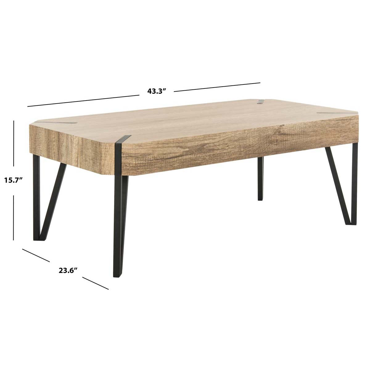 Safavieh Liann Rustic Midcentury Wood Top Coffee Table , COF7003