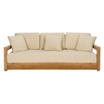 Safavieh Couture Montford 3-Seat Sofa - Natural Teak / Beige