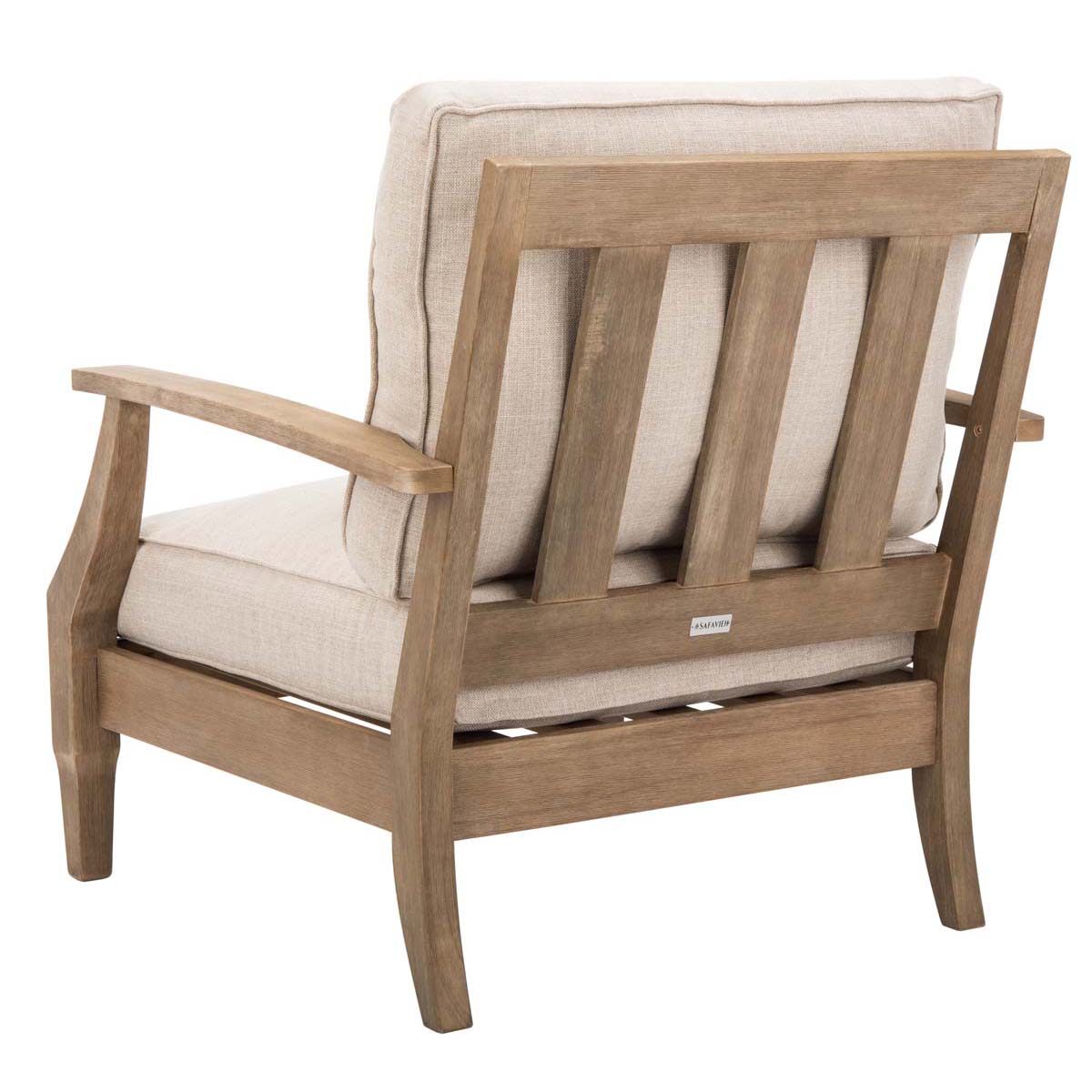 Safavieh Couture Martinique Wood Patio Armchair - Natural / White