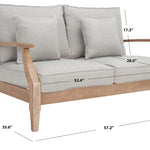 Safavieh Couture Martinique Wood Patio Loveseat - Natural / Grey