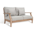 Safavieh Couture Martinique Wood Patio Loveseat - Natural / Grey